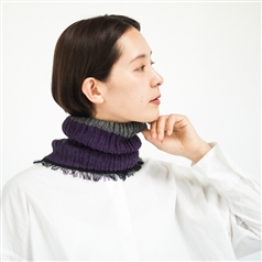 AKOMEYA TOKYO/ 工房織座 ウールネックウォーマー　ディープパープル