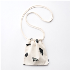 TEMBEA/ 巾着POCHETTE CAT ブラック