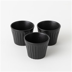 美濃焼陶器市　そば猪口3P　黒釉 ＡＫＭ－３－６３８