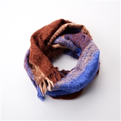 工房織座/ BRUSHED COTTON SNOOD ブルー