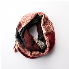 工房織座/ BRUSHED COTTON SNOOD ボルドーレッド