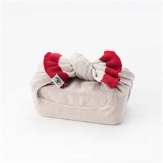 AKOMEYA TOKYO/ ニットのお弁当包み　グレー×レッド