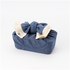 AKOMEYA TOKYO/ ニットのお弁当包み　ブルー×ホワイト