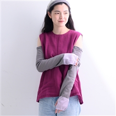 AKOMEYA TOKYO/ かぜまとう アームカバー パープル×グレー