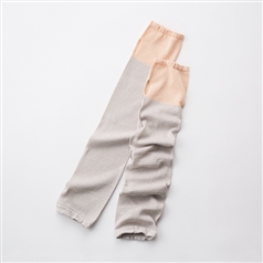 AKOMEYA TOKYO/ かぜまとう アームカバー ライトグレー×サーモンピンク