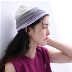 AKOMEYA TOKYO/ かぜまとう ネックカバー パープル×グレー