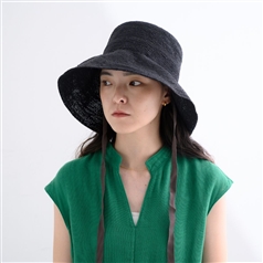 AKOMEYA TOKYO/ pcnq 細編みラフィアハット ブラック