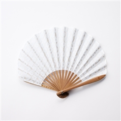 AKOMEYA TOKYO/ 色とりどりシェル扇子 フラワーレース ライトブルー