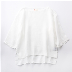 AKOMEYA TOKYO/ ゆったりボートネックシャツ 白