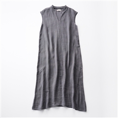 AKOMEYA TOKYO/ 襟付きマキシワンピース つるばみ