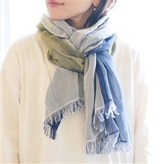 AKOMEYA TOKYO/ 今治軽やかダブルガーゼストール ネイビー 渓谷