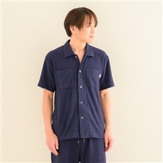 AKOMEYA TOKYO/ SODES ボウリングシャツ ネイビー フリーサイズ（MEN）