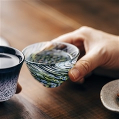 津軽びいどろ　盃（お猪口）　鯖