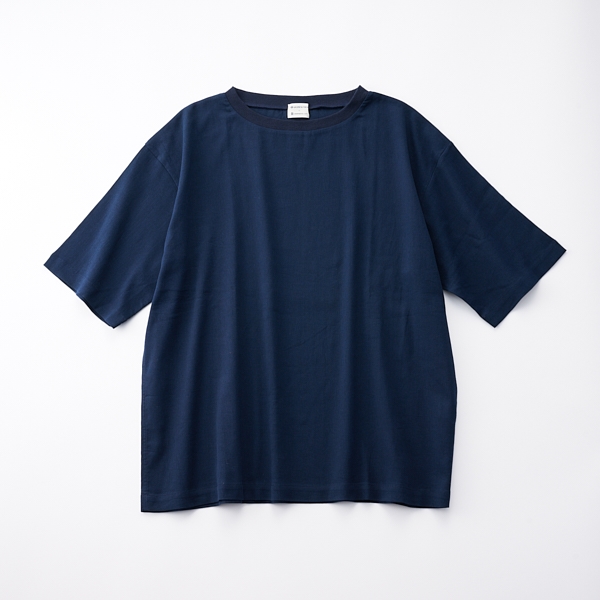 AKOMEYA TOKYO/ DRYストレッチワイドTシャツ　ネイビー