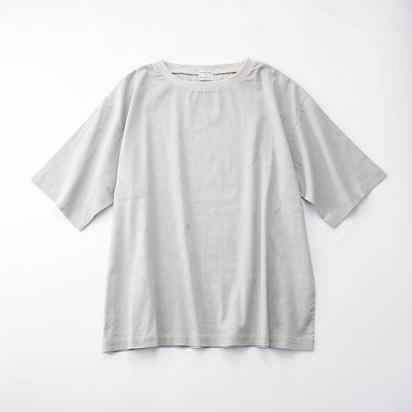 AKOMEYA TOKYO/ DRYストレッチワイドTシャツ　ライトグレー