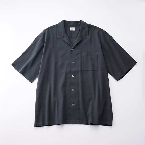 AKOMEYA TOKYO/ DRYストレッチ開襟シャツ　グレー