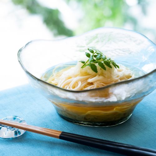 【帆立出汁】山椒と大根おろしの出汁素麺