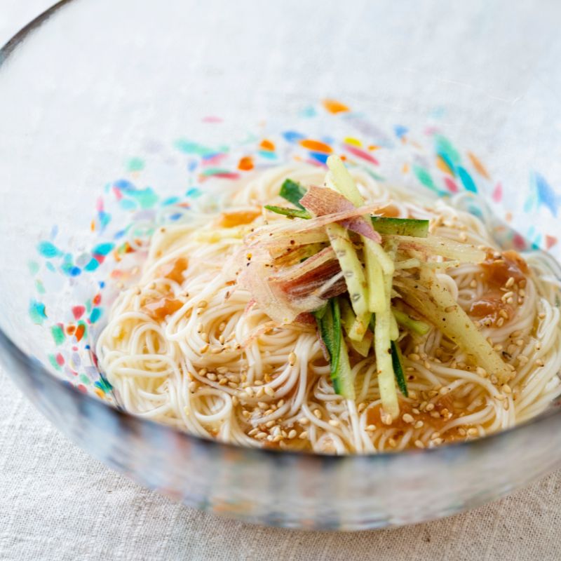 【万能出汁】冷やし梅出汁あんかけ素麺