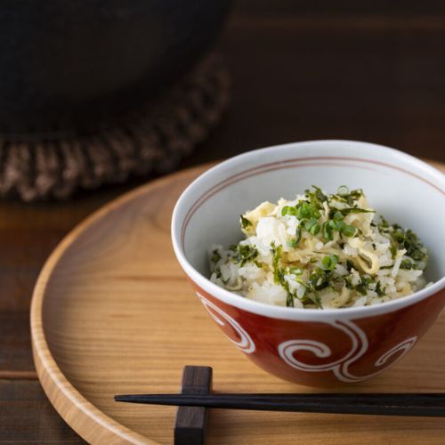 【真鯛出汁】あおさと油揚げの炊き込みご飯