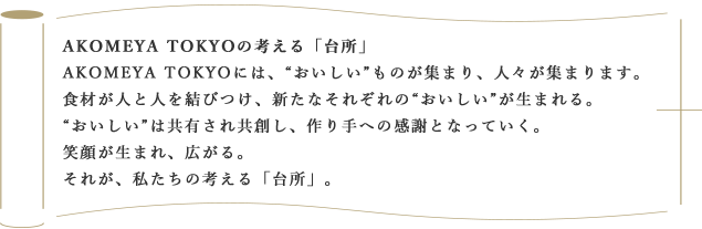 AKOMEYA TOKYOの考える「台所」