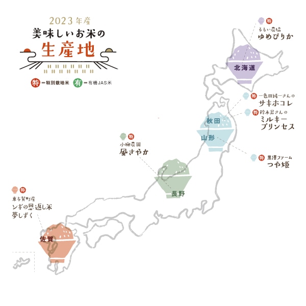 お米の原産地マップ