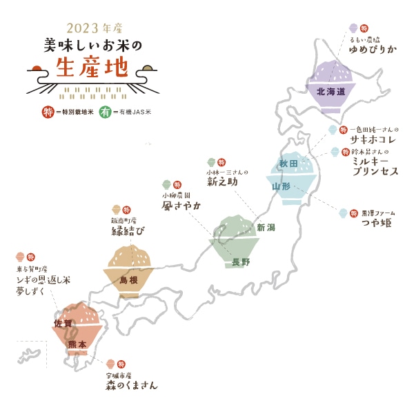 お米の原産地マップ