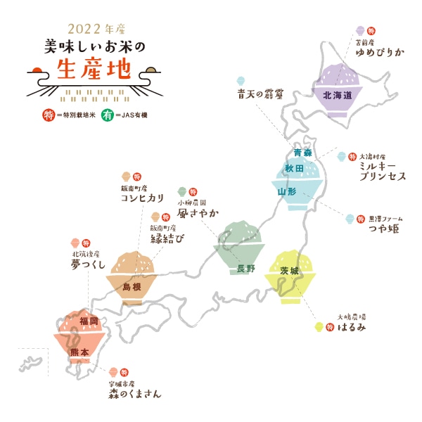 お米の原産地マップ
