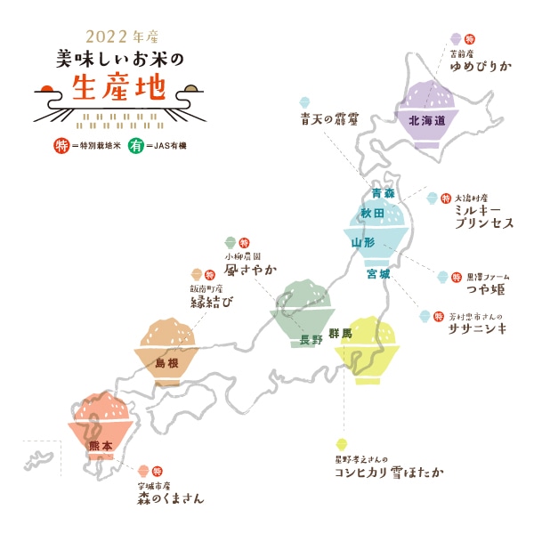 お米の原産地マップ